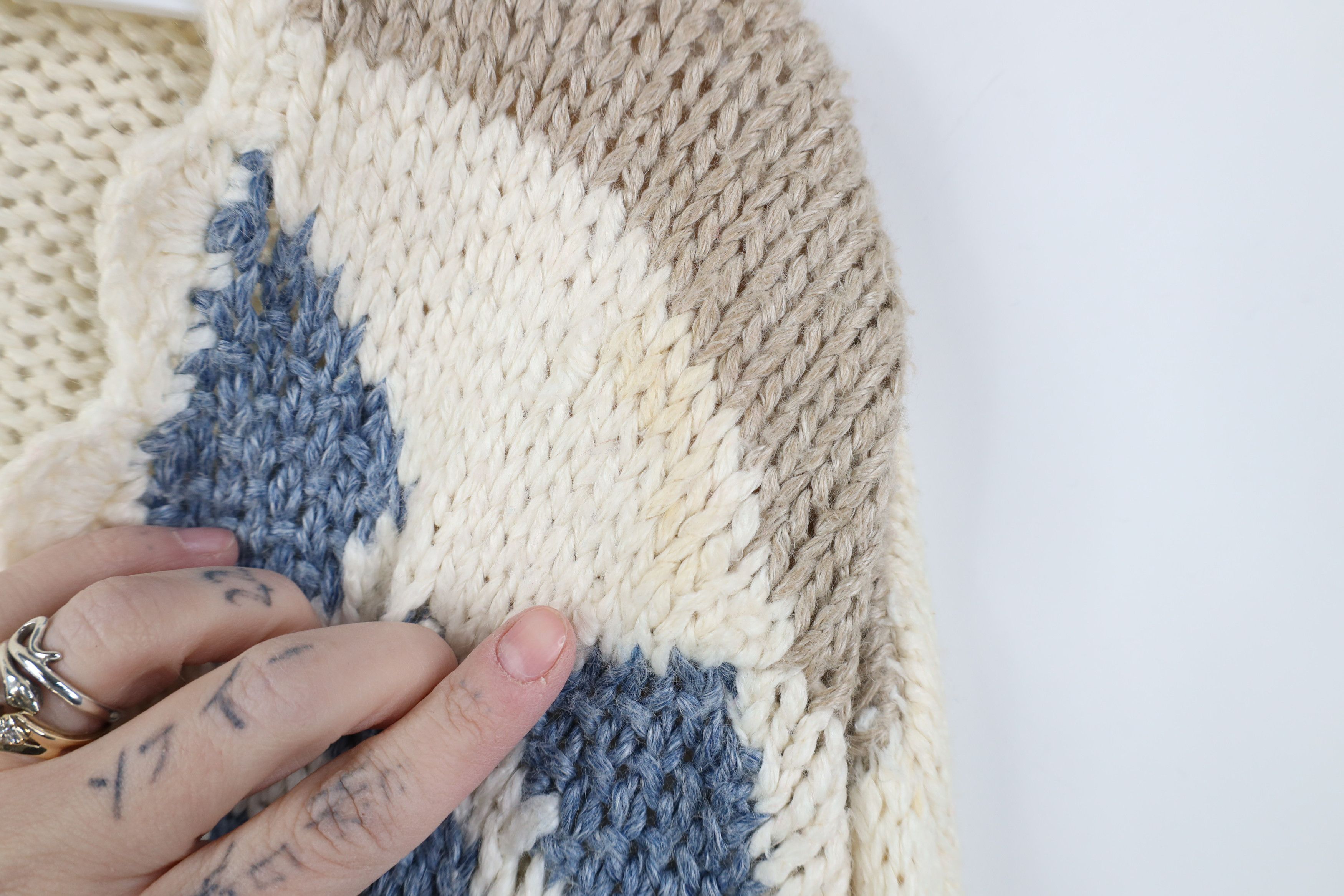 Vintage Vintage 90s Streetwear Hand Embroidered Flower Knit Sweater Size S / US 4 / IT 40 - 8 Thumbnail