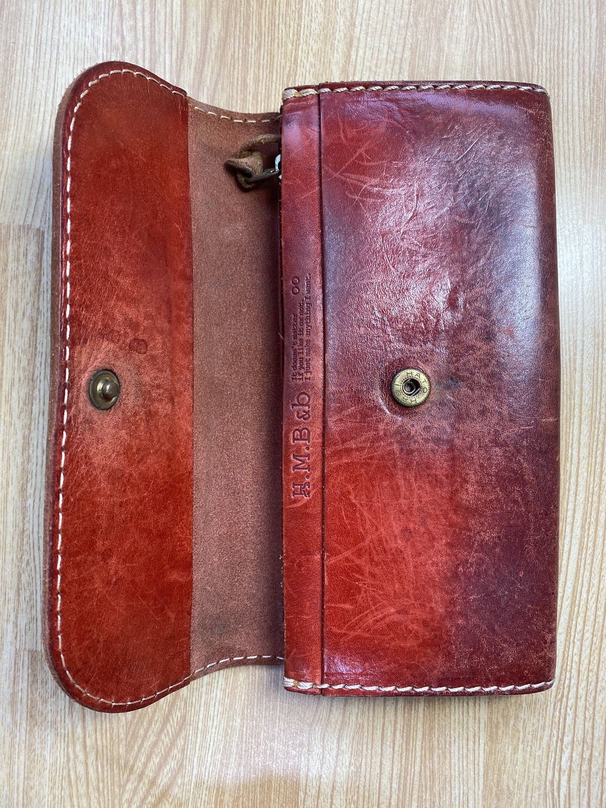 Genuine Leather × Japanese Brand Red Full Leather Long Wallet Size ONE SIZE - 3 Thumbnail