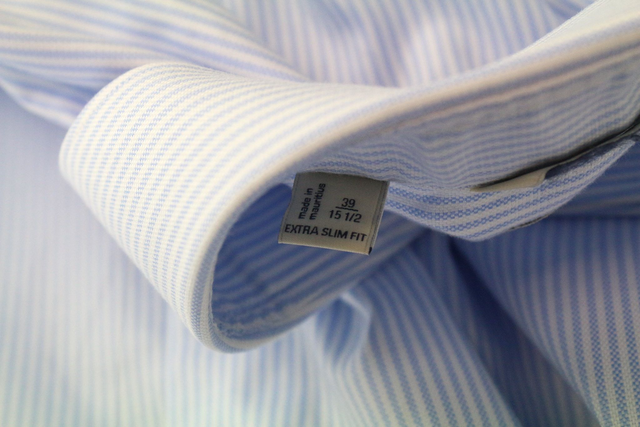 Suitsupply 39/15 1/2 Extra Slim Blue Cotton Cutaway Shirt 76703 Size 40R - 5 Thumbnail