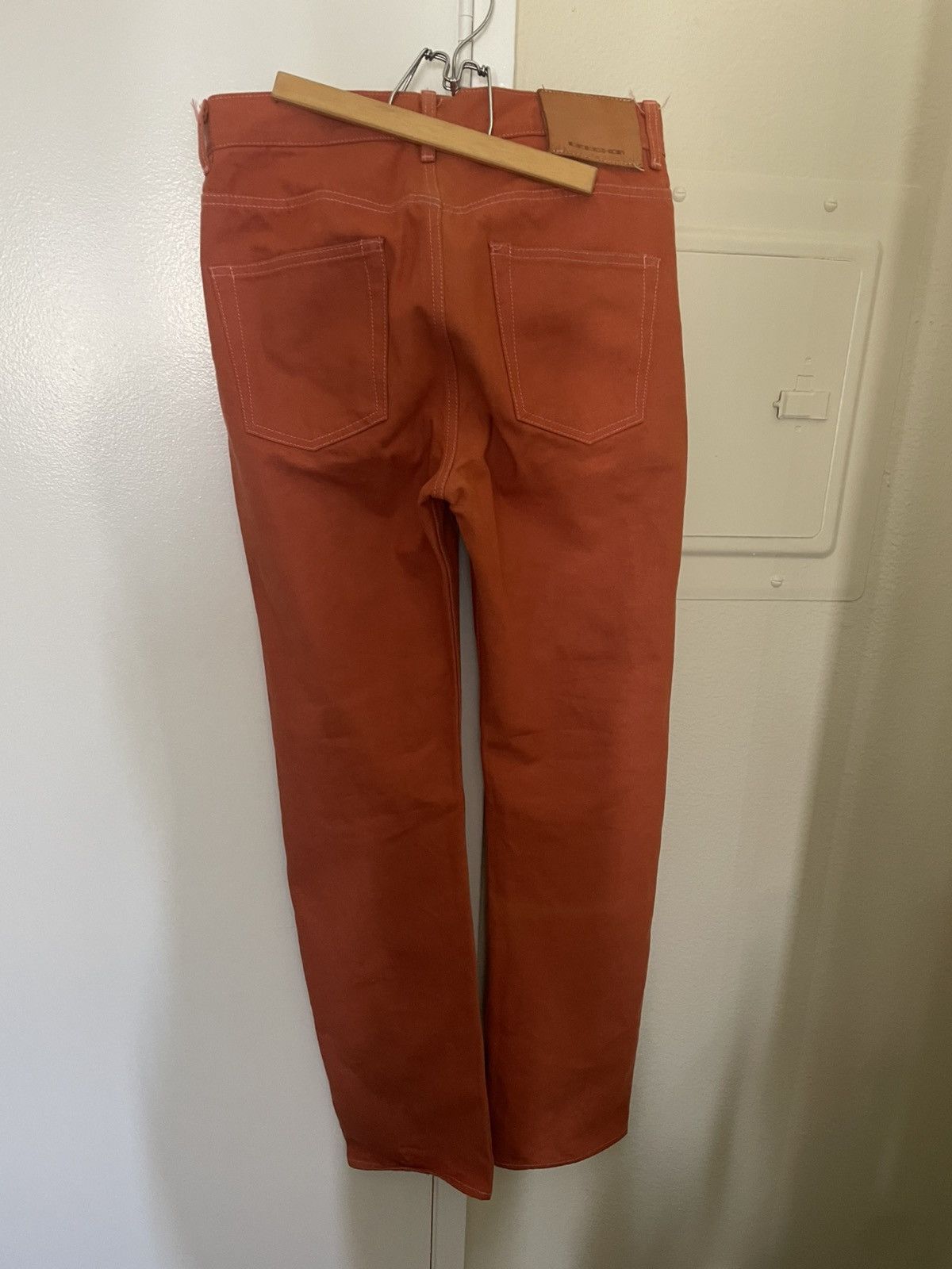 Rick Owens Rick Owens Detroit cut orange 14oz Japanese selvedge jeans Size US 31 - 2 Thumbnail