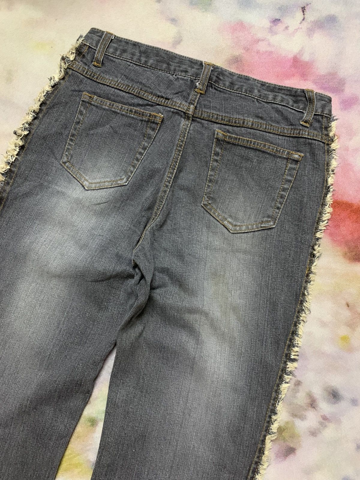 Tornado Mart 2000’s Blue Jam-Gimmick Flare Washed Denim Size US 27 - 9 Thumbnail