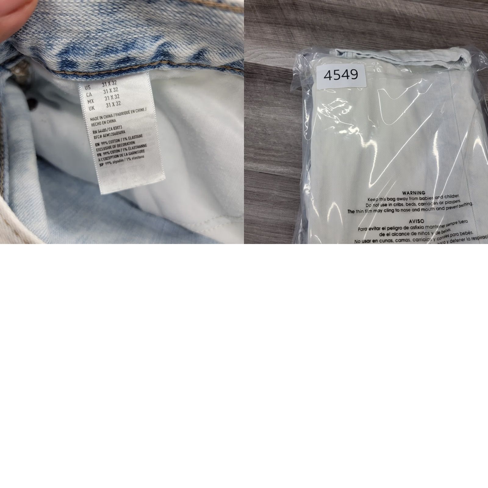 American Eagle Outfitters American Eagle Jeans Men 31x25 Slim Skinny Distressed Blue Denim Core Flex 5-Pocket 31 in Inseam Mens Size US 31 - 10 Thumbnail