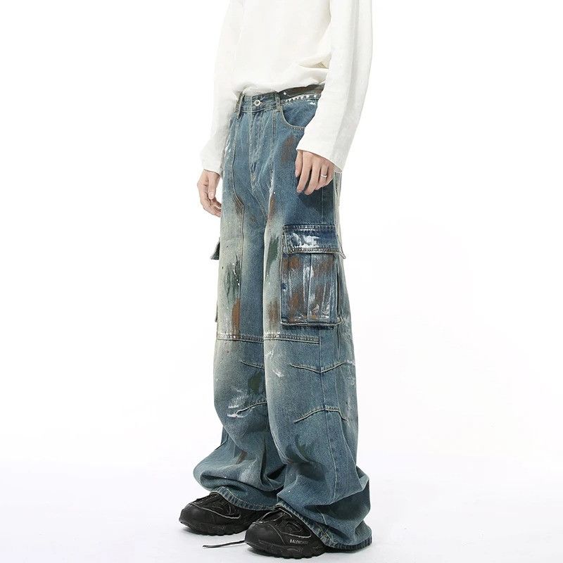 Jean × Vintage Hand Painted Denim Size US 32 / EU 48 - 2 Thumbnail