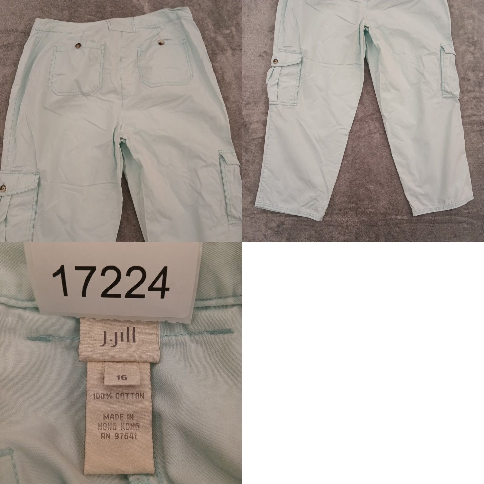 J. Jill J. Jill Cargo Pants Womens Size 16 Light Blue Cotton 35x25 High Rise Pants 16 Blue Cargo Womens Straight 25 In inseam Mens? Size 38" / US 16 / IT 52 - 8 Thumbnail