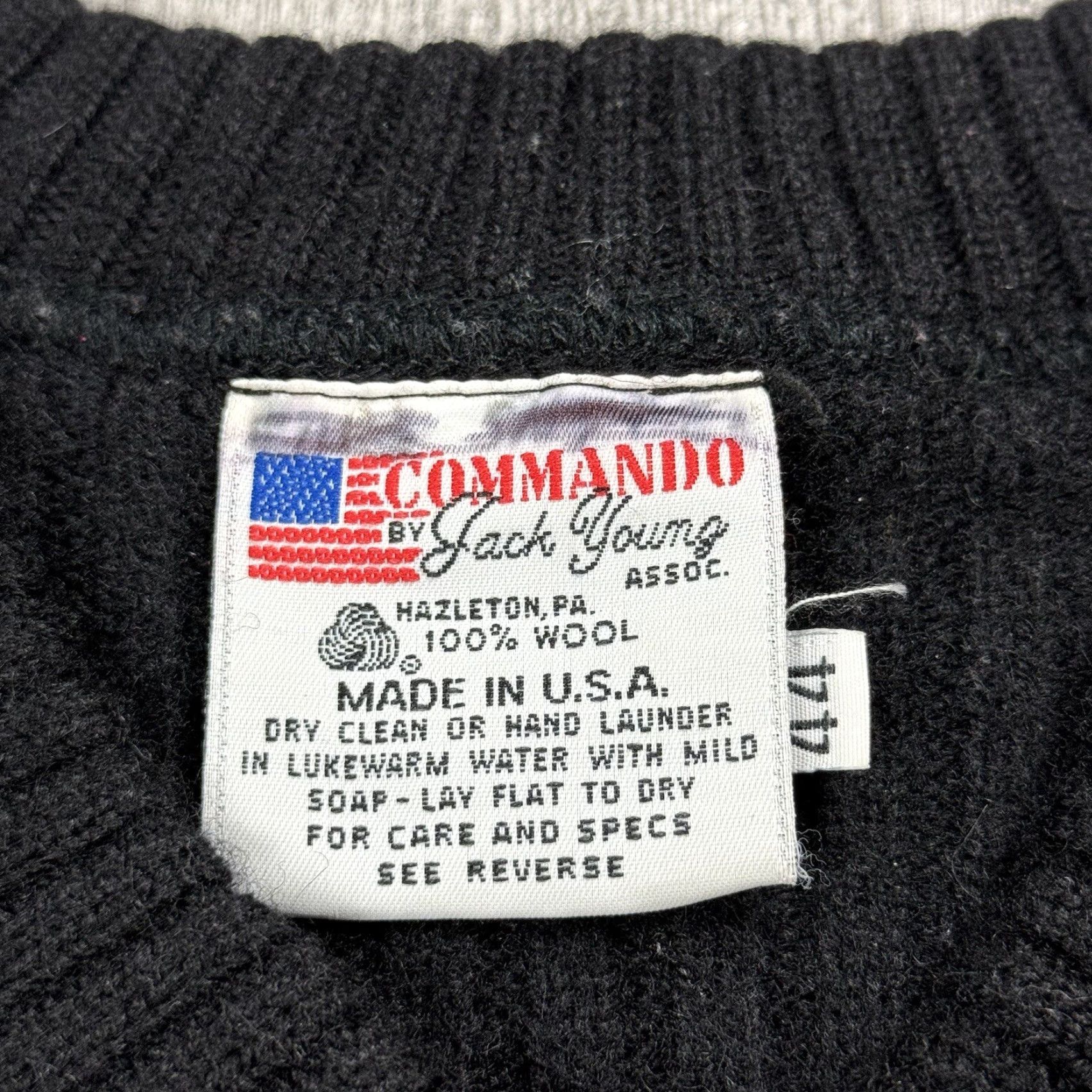 Commando VINTAGE Jack Young Wool Military Commando Sweater USA Made Black Sz M - Long Sleeve, Heavyweight, Breathable, Classic Fit, Solid Pattern, Men's Size US M / EU 48-50 / 2 - 3 Thumbnail