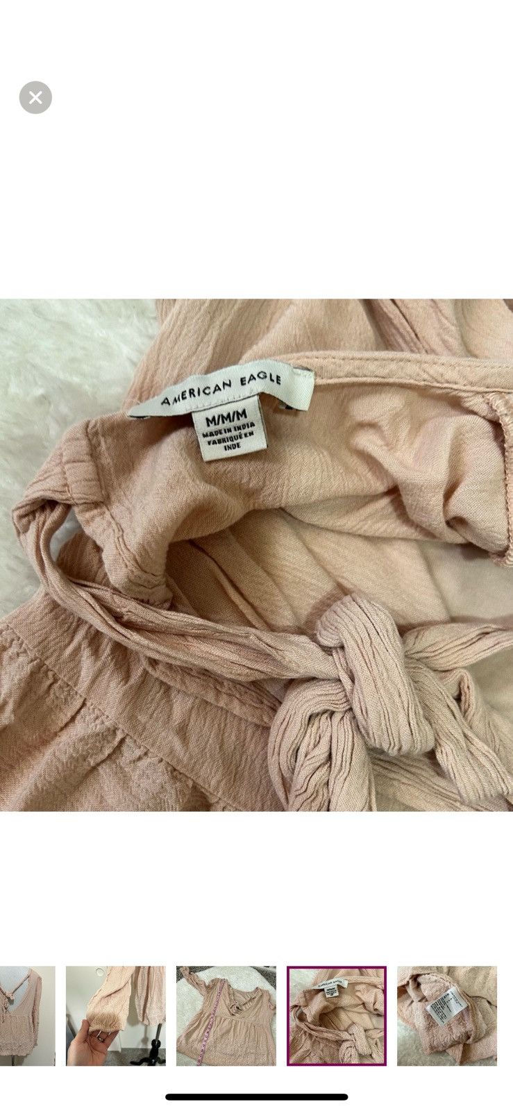 American Eagle Outfitters American eagle outfitters medium blush pink peasant blouse Size M / US 6-8 / IT 42-44 - 7 Thumbnail