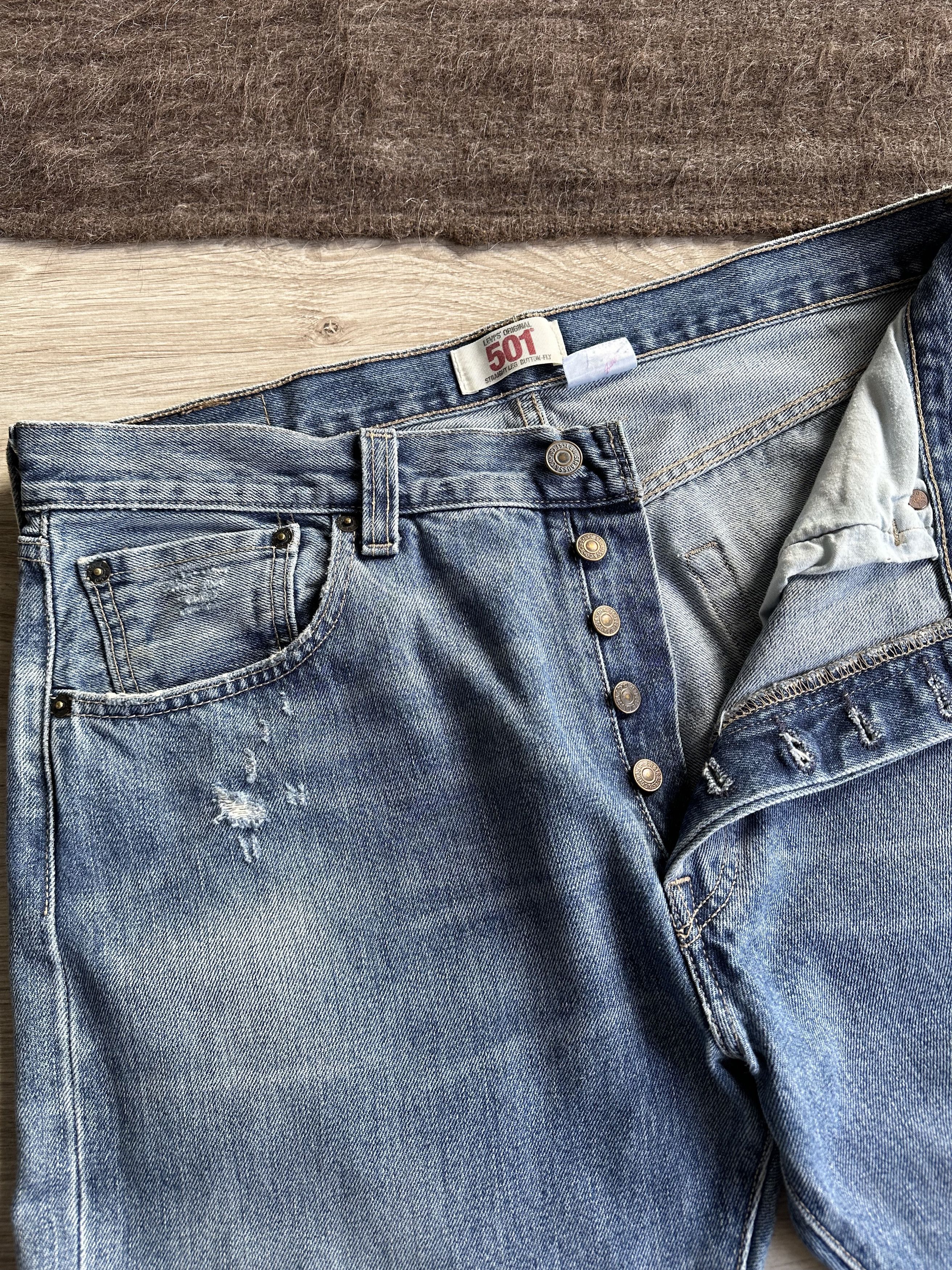 Jean Levis 501 Vintage Distressed Denim Jeans 7268AC Size US 34 / EU 50 - 4 Thumbnail