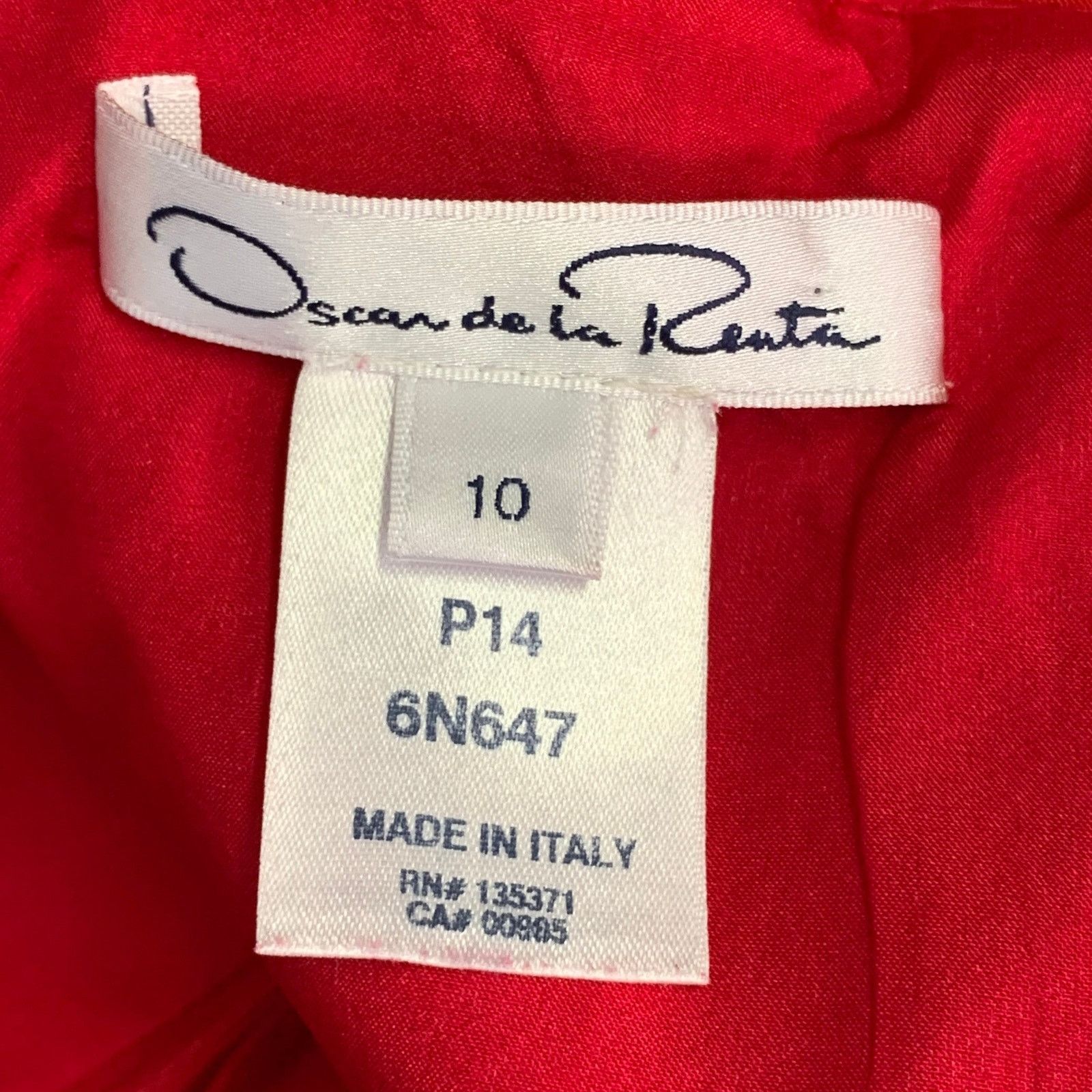 Oscar De La Renta Red Silk Taffeta One Shoulder Knee Length Cocktail Dress Size M / US 6-8 / IT 42-44 - 6 Thumbnail