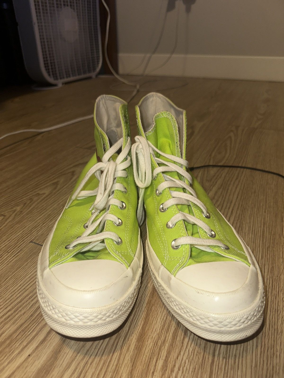 Comme des Garcons PLAY × Converse CDG x Converse Neon Green Size US 12 / EU 45 - 3 Thumbnail