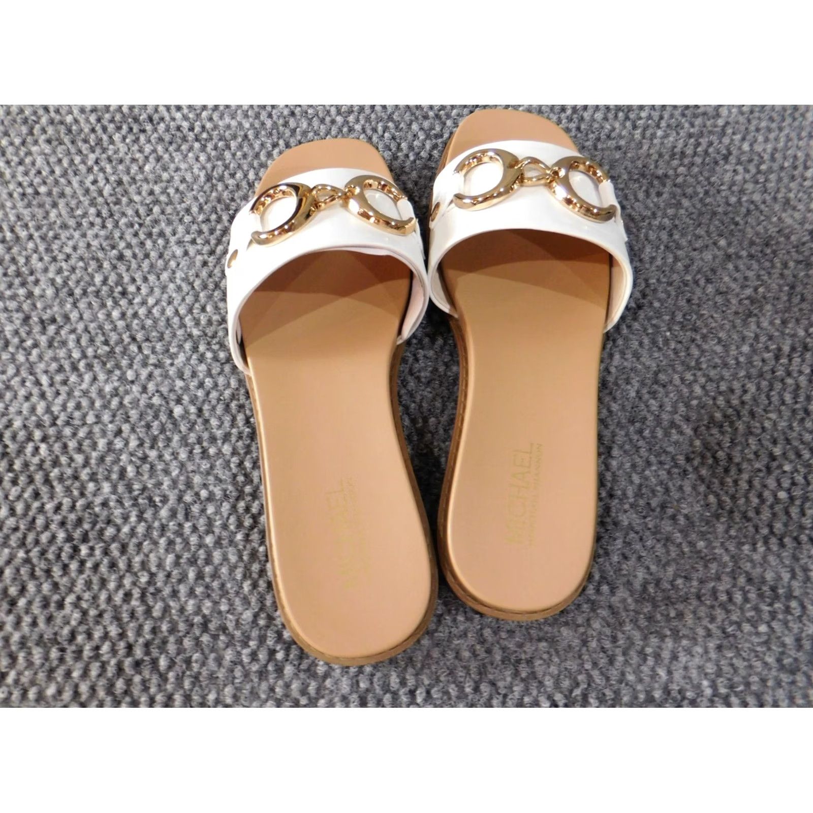 Vintage VINTAGE Michael Shannon Womens Sandals 9 White slip on slides Size US 9 / IT 39 - 6 Thumbnail
