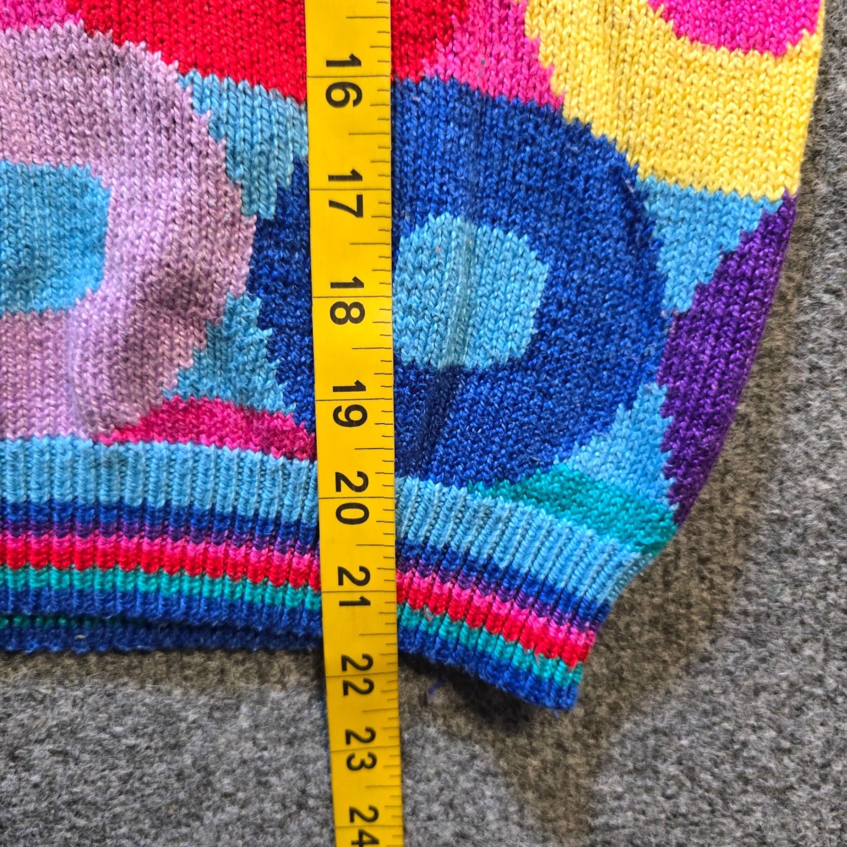 Rainbow VINTAGE Christine Foley Sweater Womens Size Small Blue Geometric Rainbow Fun Pullover Knit Crew Neck Long Sleeve Casual Size S / US 4 / IT 40 - 6 Thumbnail