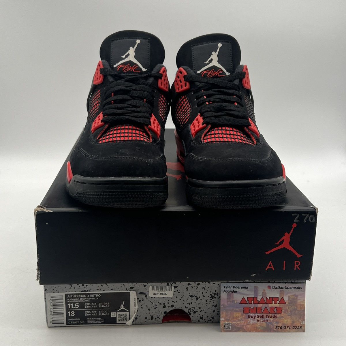 Jordan Brand Air Jordan 4 red Thunder Size US 11.5 / EU 44-45 - 2 Thumbnail