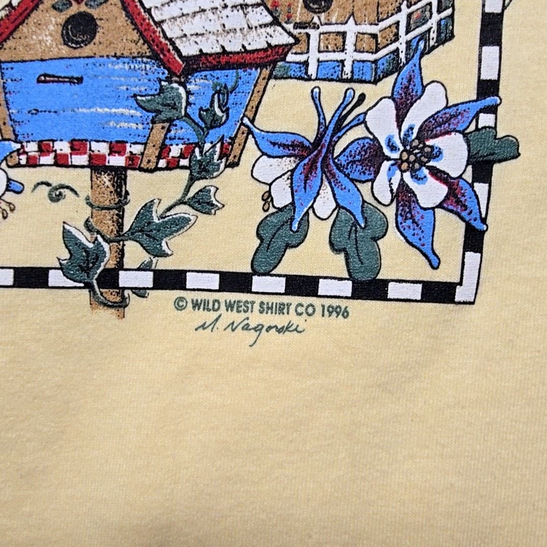 Jerzees Vintage Bird Nature Shirt Birdhouse Graphic Yellow M Tee 90s Size M / US 6-8 / IT 42-44 - 3 Thumbnail