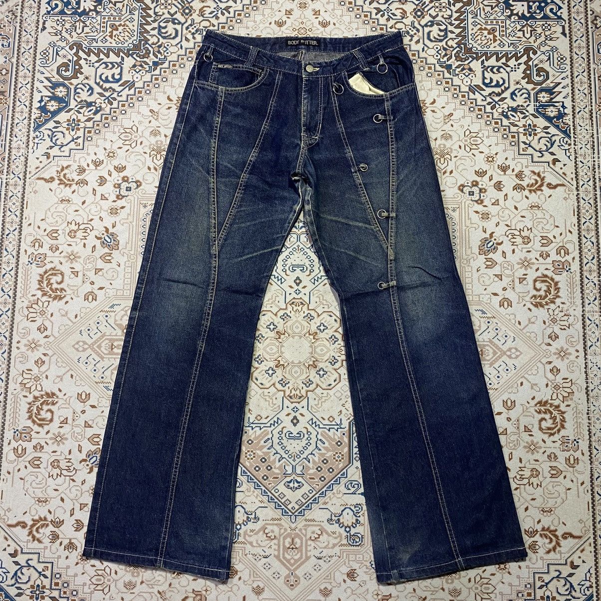 BODYBUTTER y2k flare cargo denim