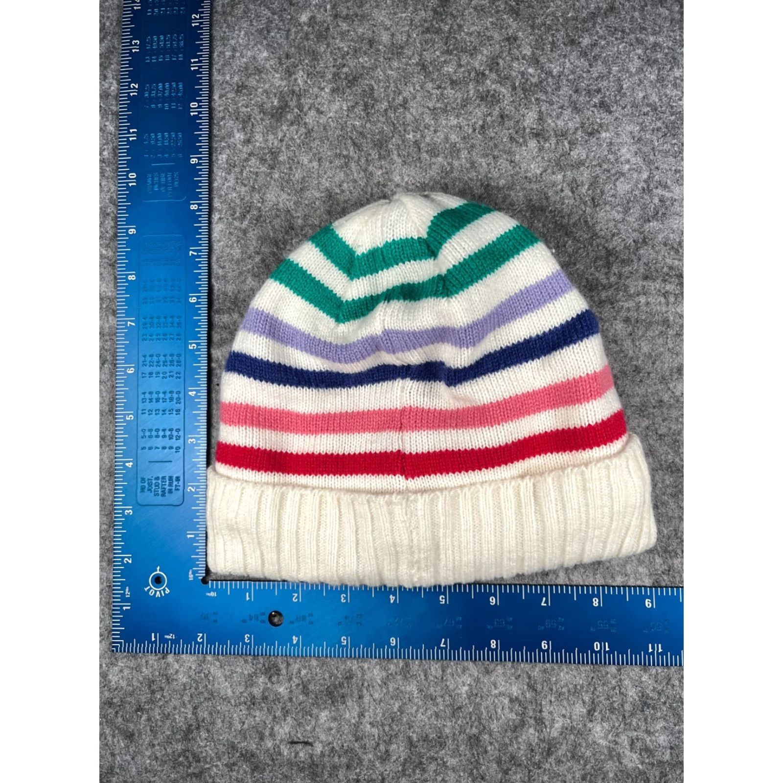 Tommy Hilfiger Tommy Hilfiger Beanie Hat One Size White Stripe Knit Acrylic Poly Lined Women Beanie Adjustable Lined Logo Winter Outdoor Ski Mens Womens Size ONE SIZE - 4 Thumbnail