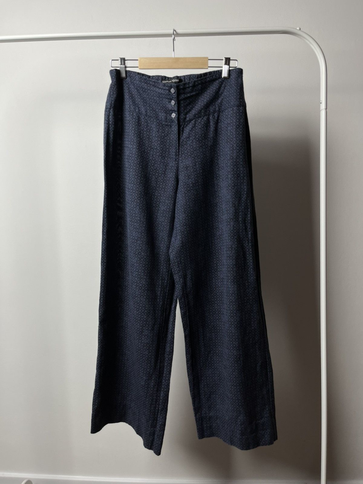Other Gudrun Sjoden Wide Leg Linen Cotton Pants Navy Patterned S Size 27" / US 4 / IT 40 - 1 Thumbnail