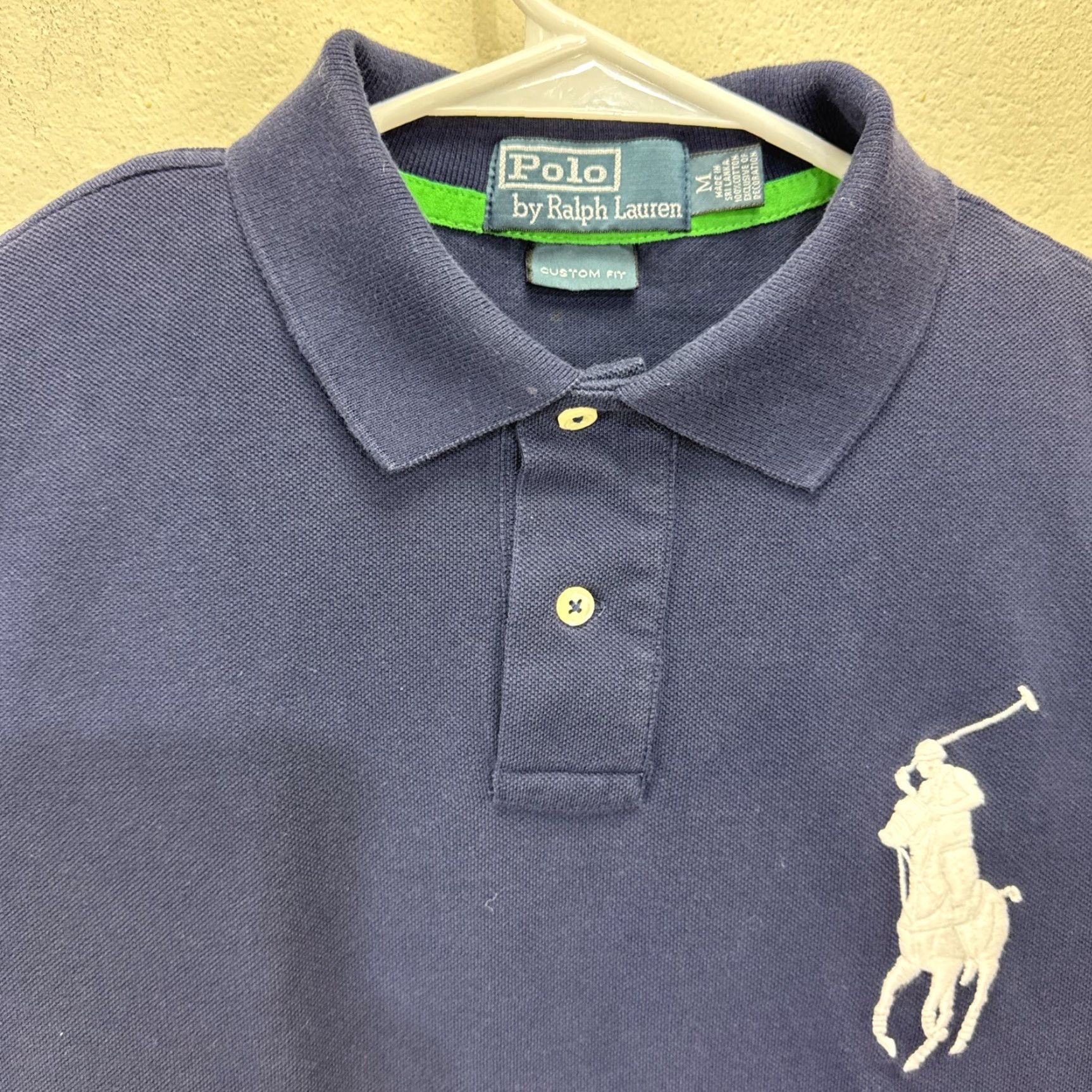 Polo Ralph Lauren VINTAGE Polo Ralph Lauren Men's Polo Shirt Classic Fit Short Sleeve Navy Blue Yellow Big Pony Logo GOLF Casual Size US M / EU 48-50 / 2 - 3 Thumbnail