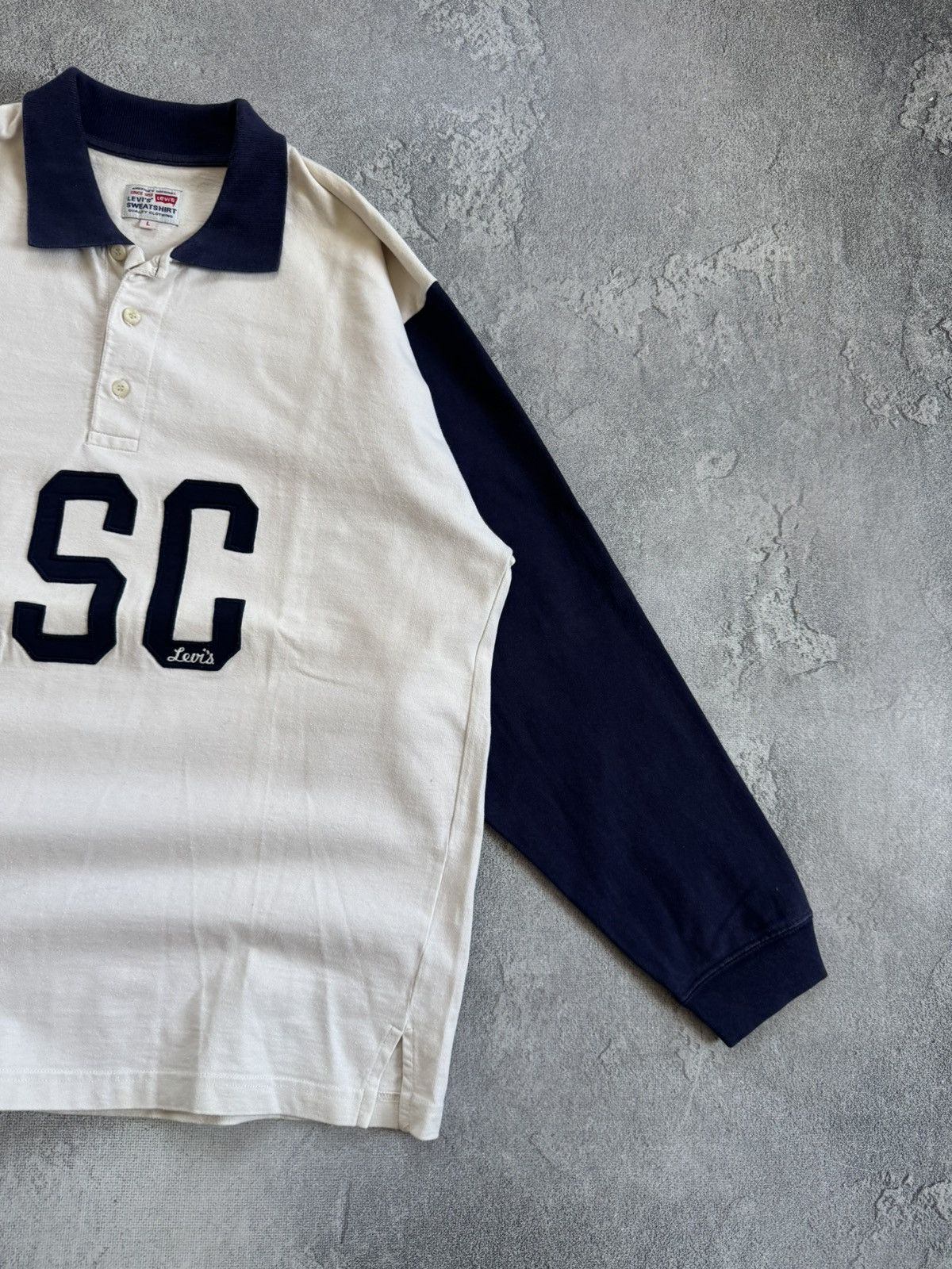 Levi's Levi’s L/size big logo rugby long sleeve sweatshirts 90s USA Size US L / EU 52-54 / 3 - 7 Thumbnail