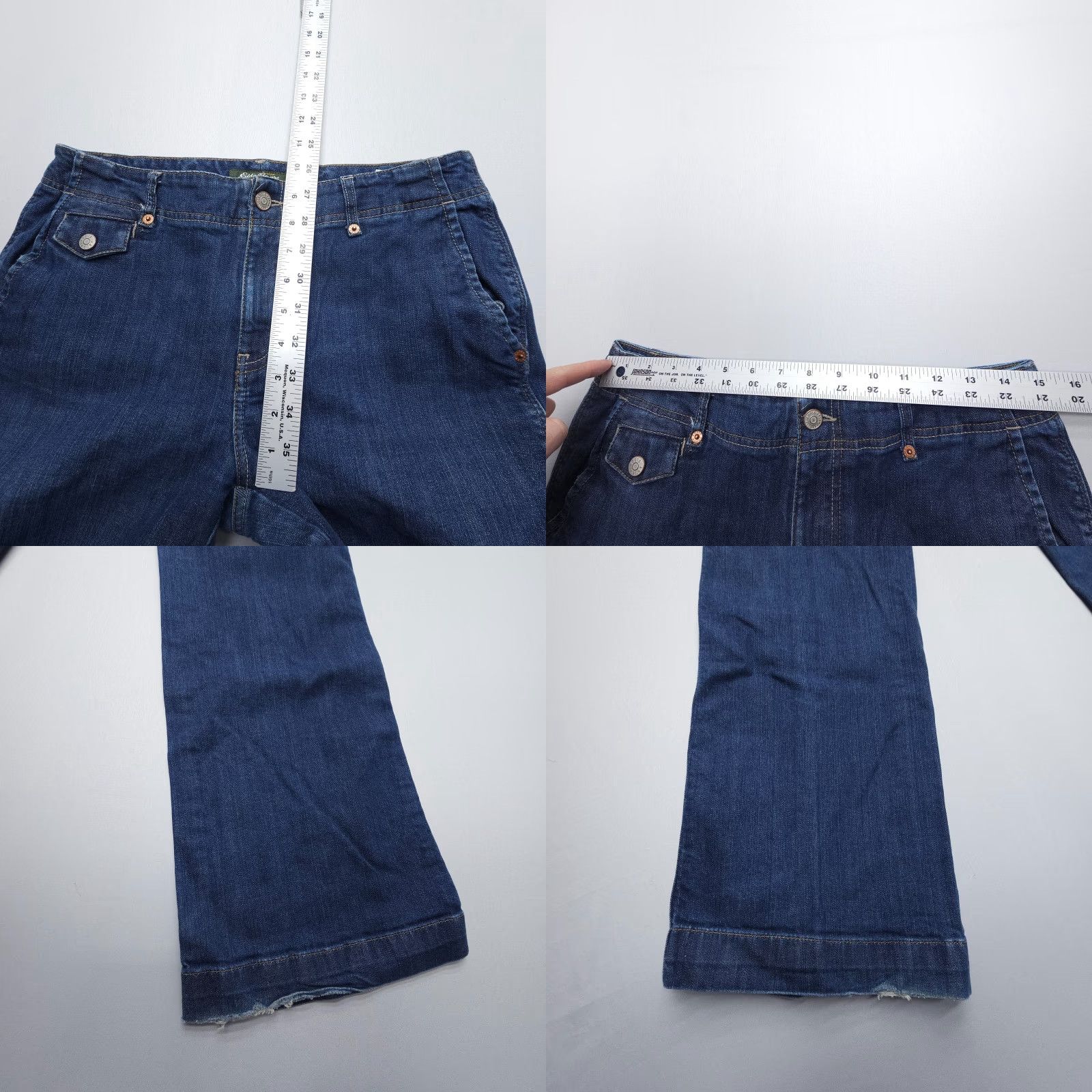 Eddie Bauer VINTAGE Eddie Bauer Jeans 8 Tall Mid Rise Straight Dark Wash 90s Bohemian Women's Jeans Size 30" / US 8 / IT 44 - 8 Thumbnail