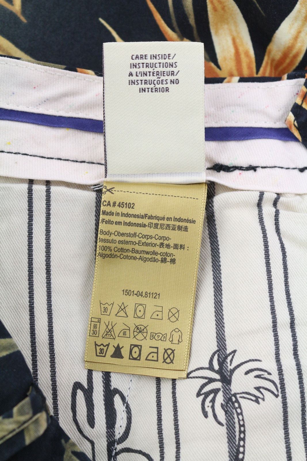 Scotch & Soda W28 Chino Dark Leafs Patterned Zip Fly Logo 84162 Size US 28 / EU 44 - 6 Thumbnail