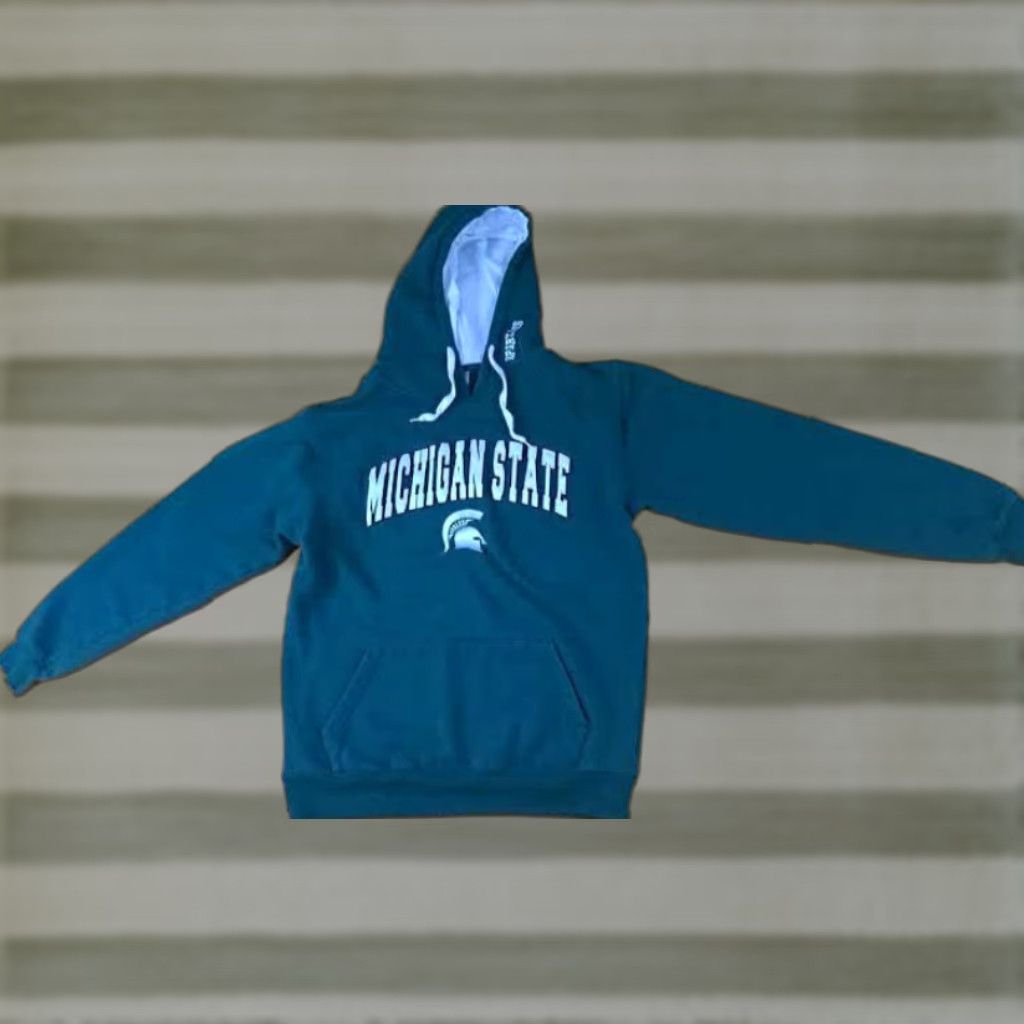 Vintage VINTAGE Stadium Michigan State Spartans Embroidered Hooded Sweatshirt M Green Pullover Hooded Unisex Adults Sweatshirt Stadium Size US M / EU 48-50 / 2 - 1 Thumbnail