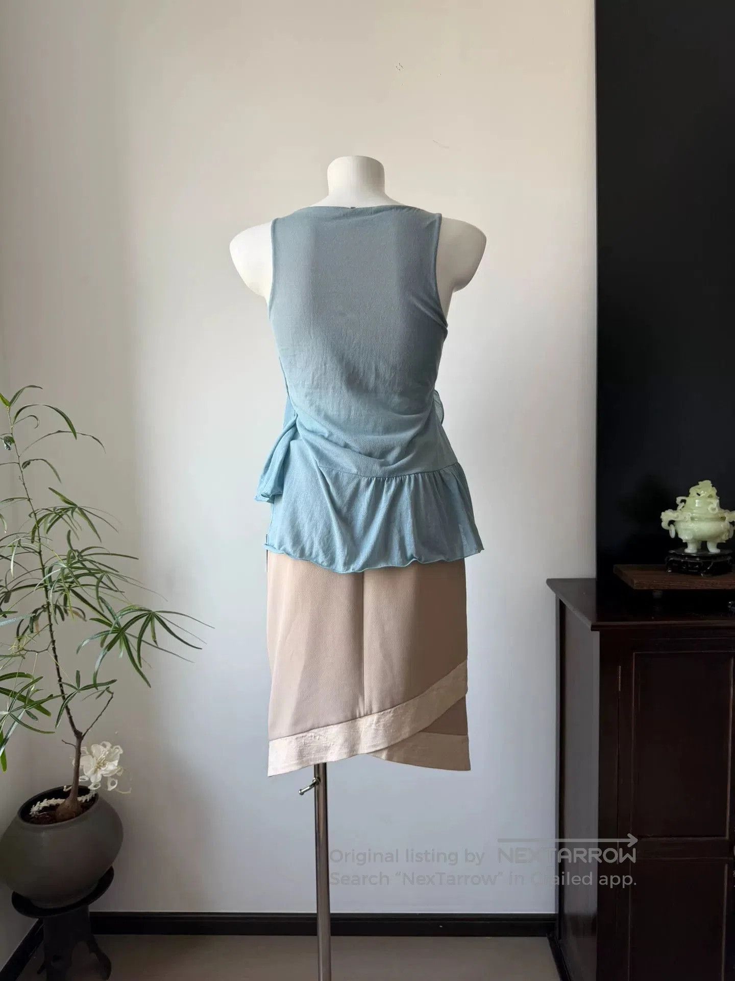 Sportmax SPORTMAX Light Blue Irregular Camisole. Size M / US 6-8 / IT 42-44 - 3 Thumbnail