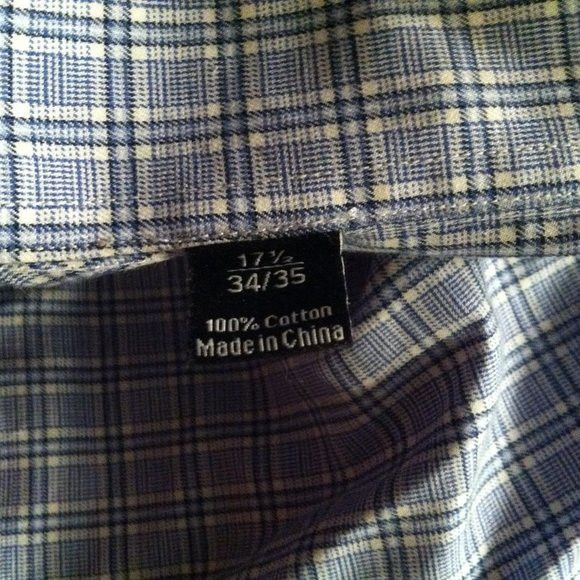 David Donahue DAVID DONAHUE MENS BLUE 100%COTTON DRESS SHIRT 17.5/34-35 Size US XL / EU 56 / 4 - 8 Thumbnail