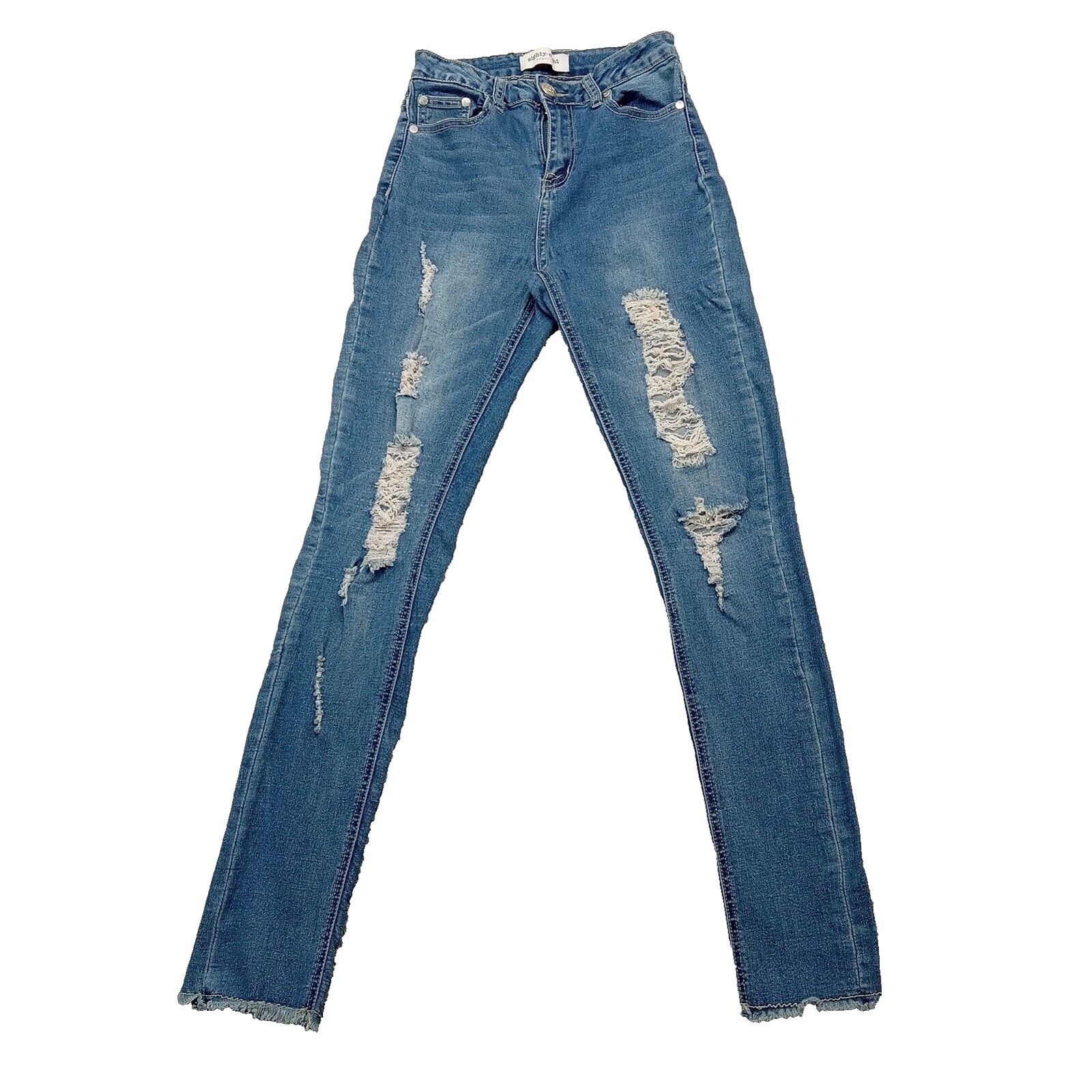 Eighty Eight Eighty Eight Premium Jeans 5 Stretch Skinny Distressed Denim Size 24" / US 00 / IT 34 - 1 Thumbnail