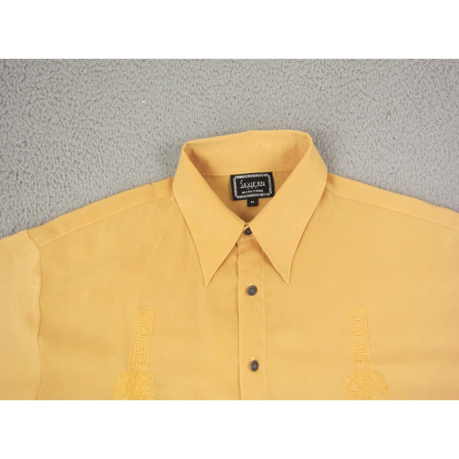 Vintage VINTAGE Saxifon Shirt Mens Adult M Yellow Embroidered Western 90s Button-Up Collared Short Sleeve Size US M / EU 48-50 / 2 - 3 Thumbnail