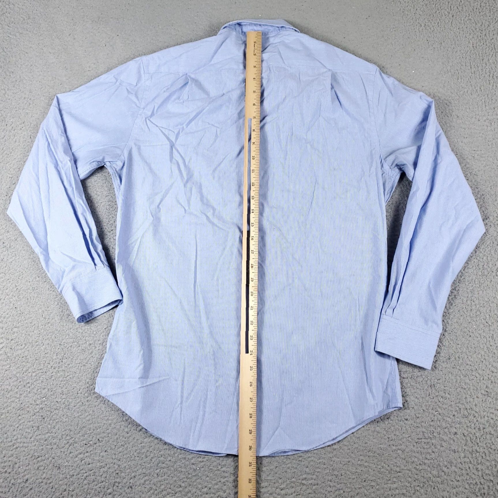Tommy Hilfiger Tommy Hilfiger Shirt Mens 15.5 Blue Striped Dress Button Up Long Sleeve Size 40R - 3 Thumbnail