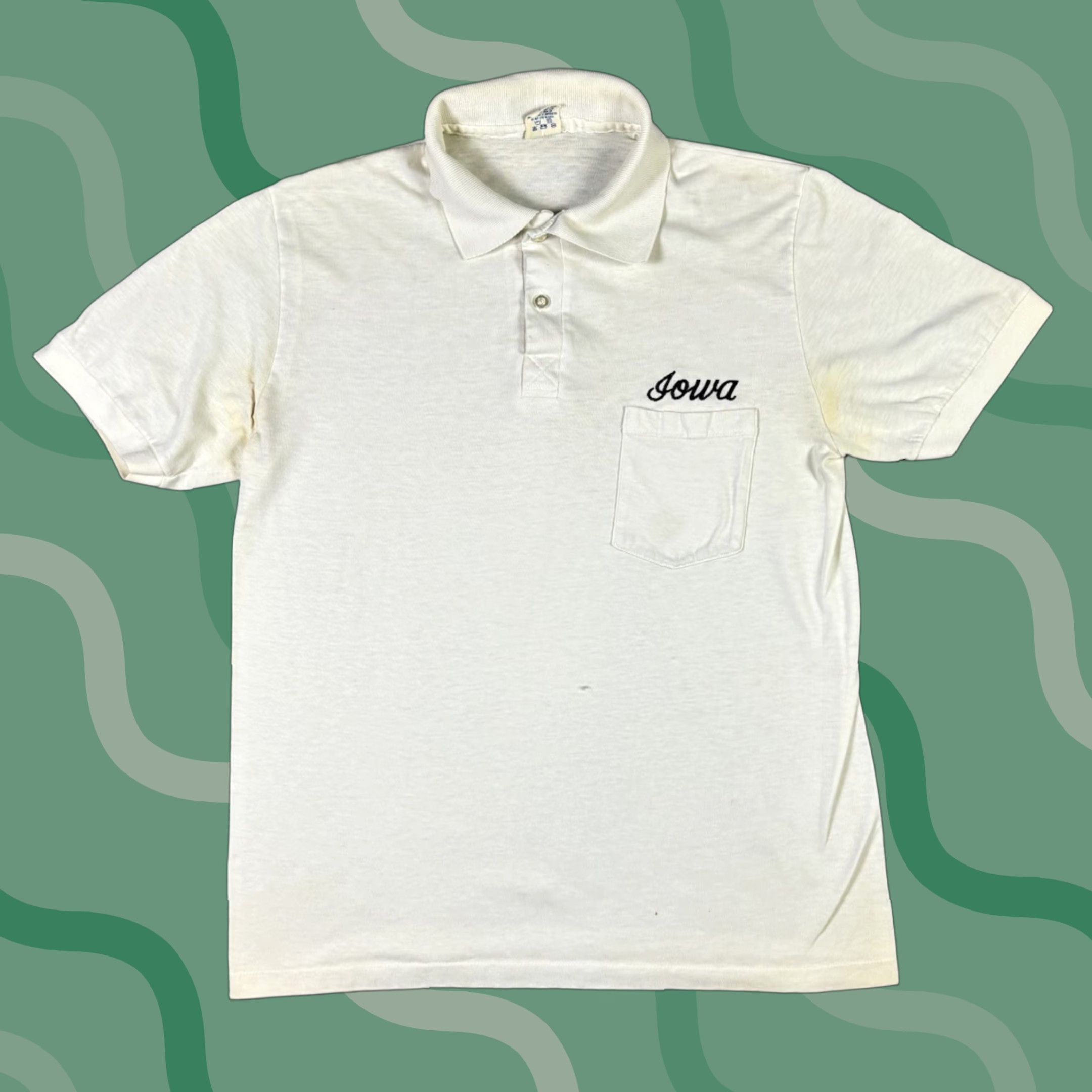 Vintage VINTAGE Iowa University 80s Collared Polo T Shirt L White Cotton Men Regular 32 Degrees Cool 80s Theme Baseball Shirt Size US L / EU 52-54 / 3 - 1 Thumbnail