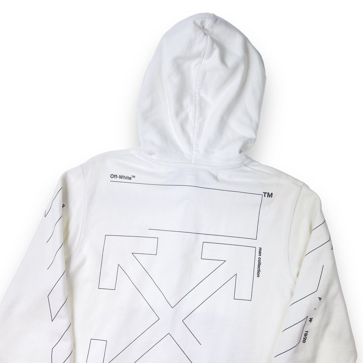 image of Off White Off-White Unfinished Arrows White Hoodie, Men's (Size XS)