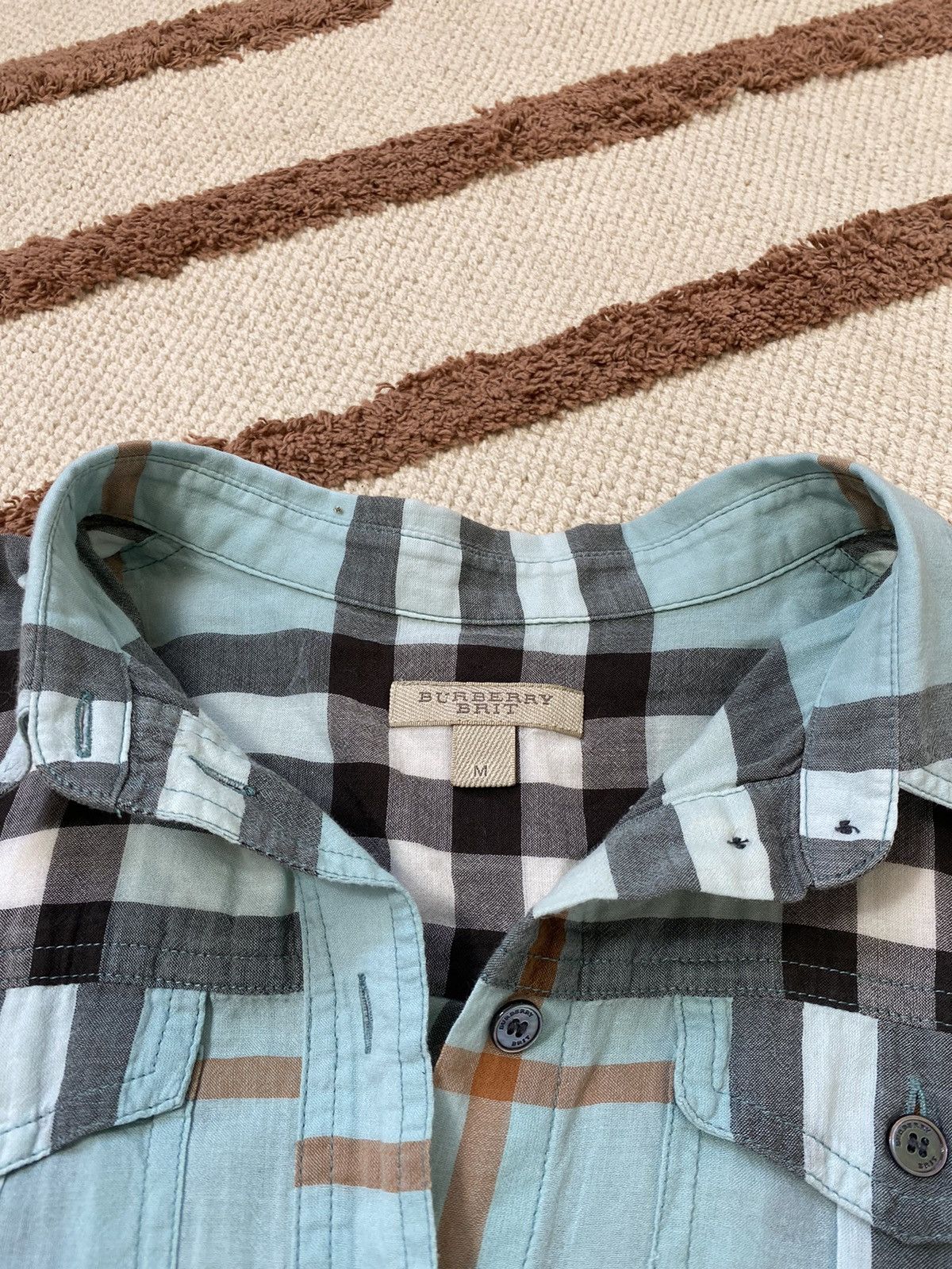 Burberry VINTAGE BURBERRY NOVA CHECK MINT SHIRT Size M / US 6-8 / IT 42-44 - 4 Thumbnail