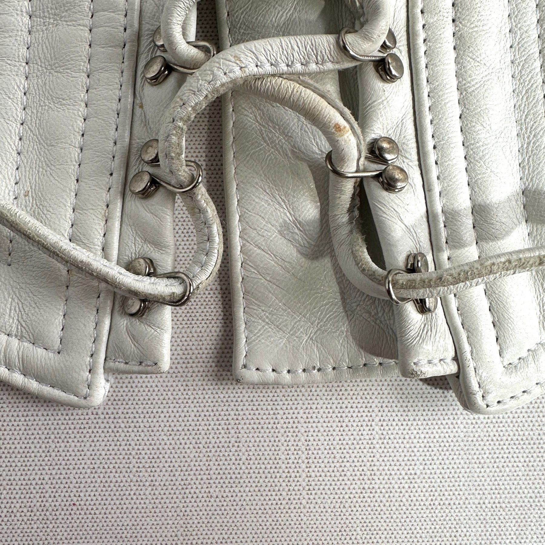 Tannery West Tannery West White Leather Lace Up Vest 1990s Size L / US 10 / IT 46 - 6 Thumbnail