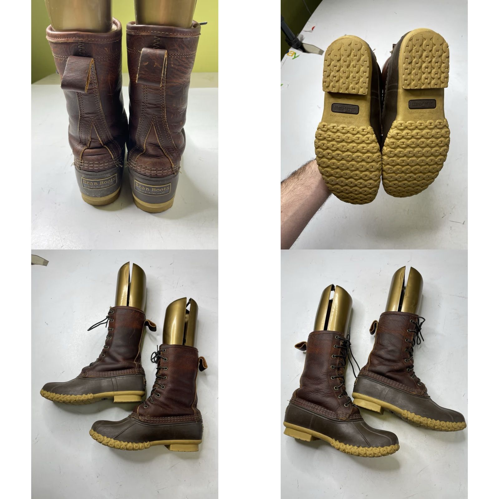Vintage L.L. Bean Boots 10” Shearling-Lined Duck Brown on Brown 297247 Women's US 7M Shoe Boots Waterproof Snow Boot Mid-Calf Leather Brown Logo Size US 7 / IT 37 - 8 Thumbnail