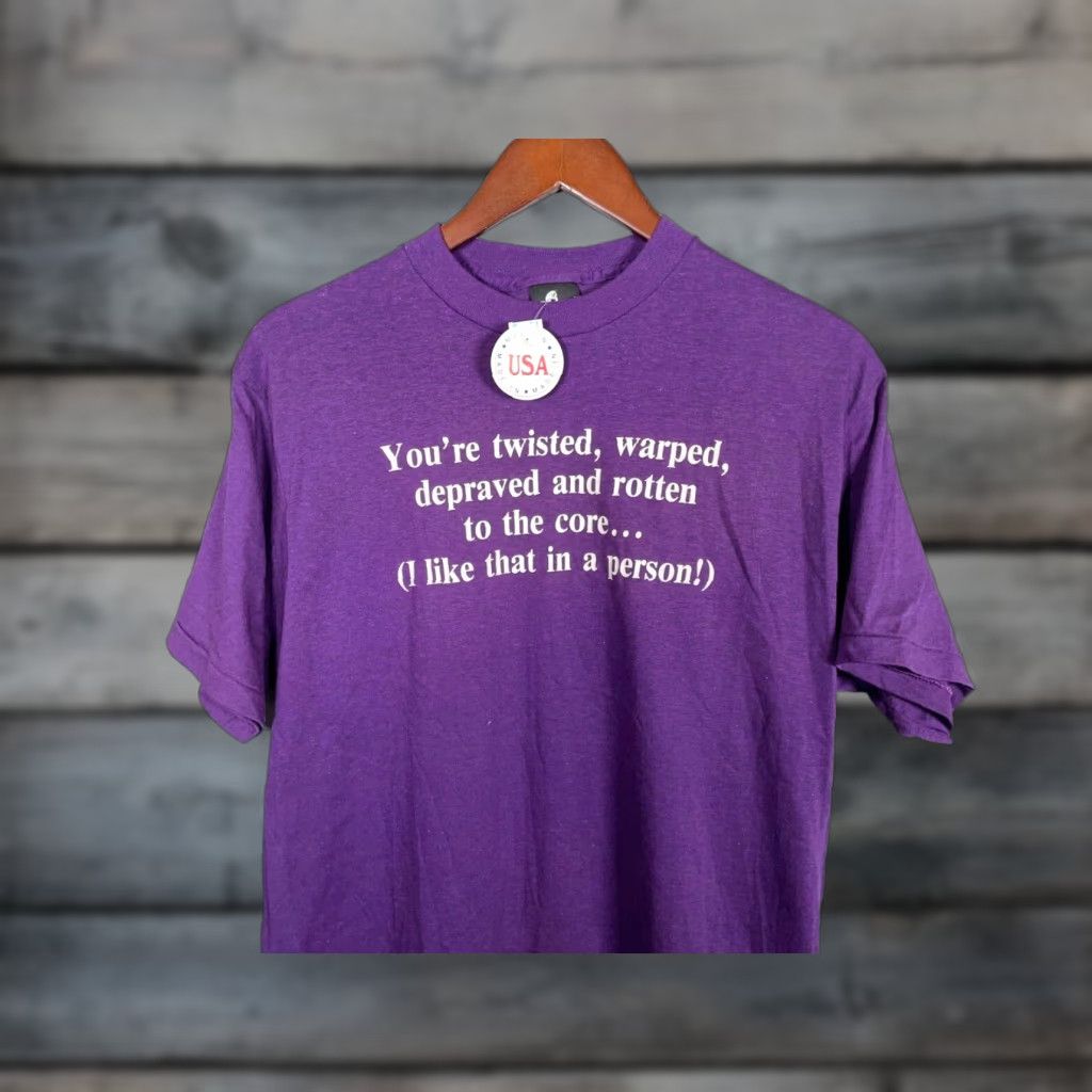 Vintage VTG Badger Sport T-Shirt Shirt Unworn Purple Short Sleeve Crew Neck Adult Small Logo Graphic 80s 90s Funny Music Size US S / EU 44-46 / 1 - 1 Thumbnail