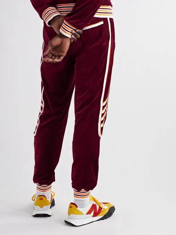 Casablanca Burgundy Racing Velour Track Pants Size 28" / US 6 / IT 42 - 3 Thumbnail