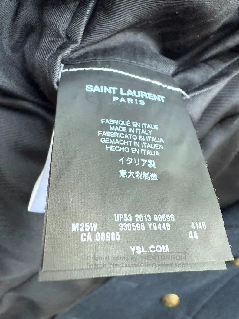 Saint Laurent Paris Saint Laurent Paris Navy Gold Button Coat. Size US XS / EU 42 / 0 - 8 Thumbnail