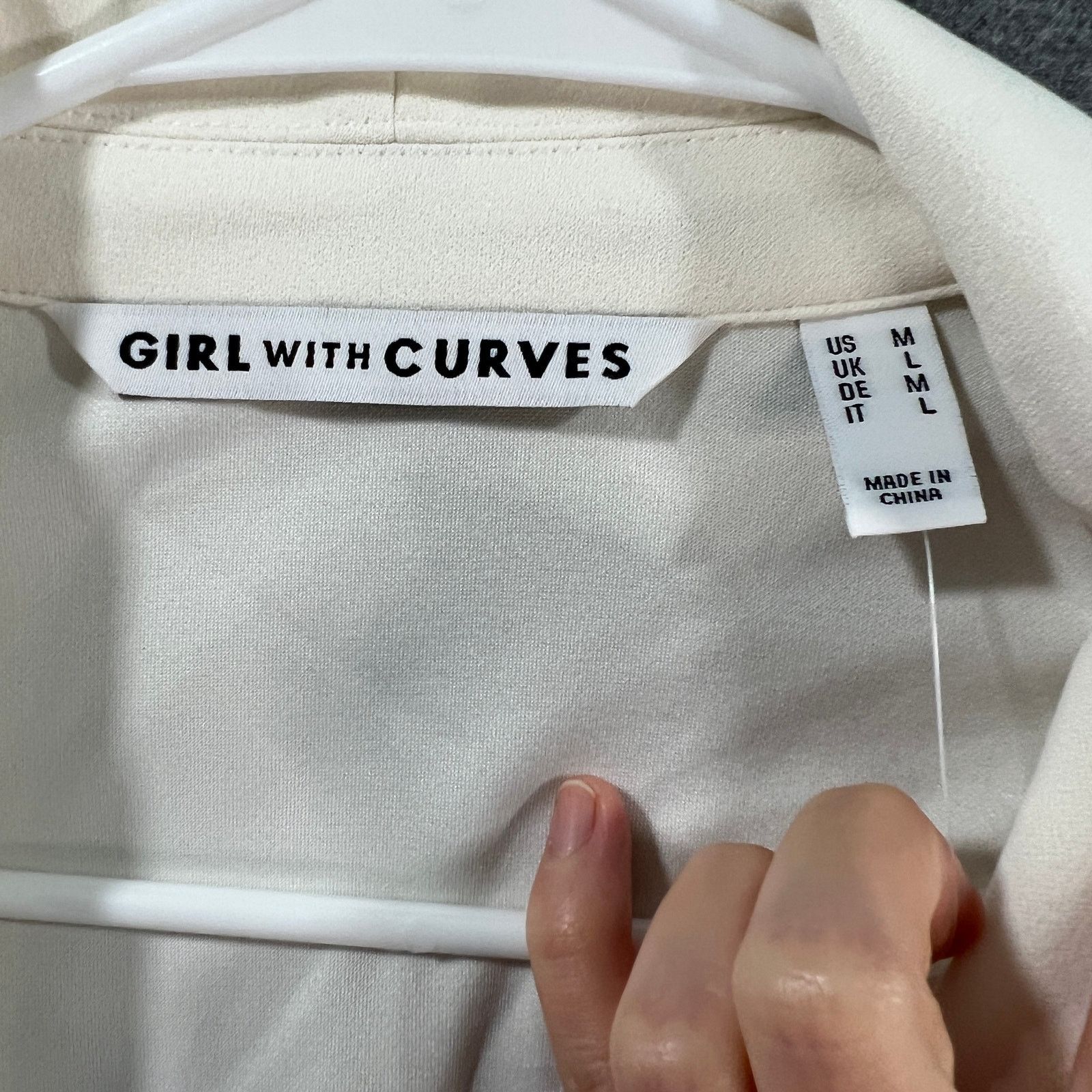 Other Girl With Curves Womens Cardigan Bi-Stretch Blazer Ivory Size M / US 6-8 / IT 42-44 - 3 Thumbnail