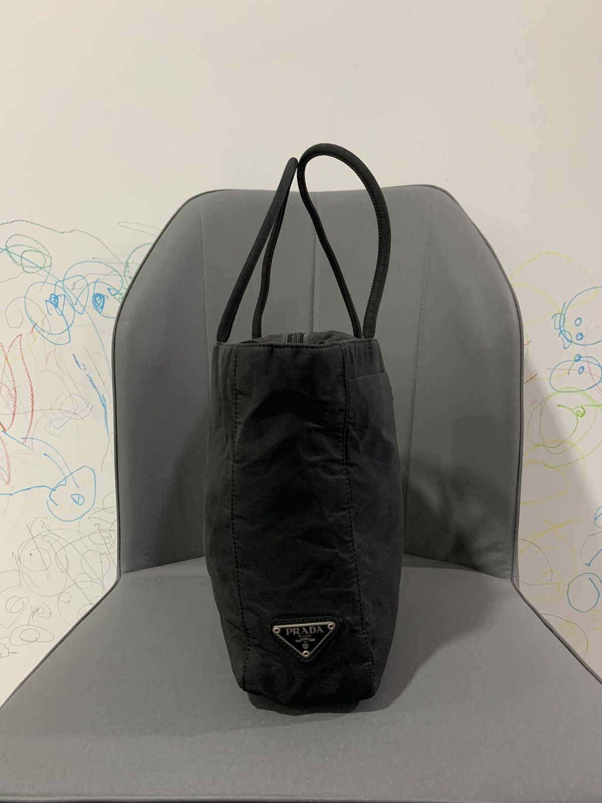 Prada Vintage Prada Black Small Tote Bag Size ONE SIZE - 4 Thumbnail