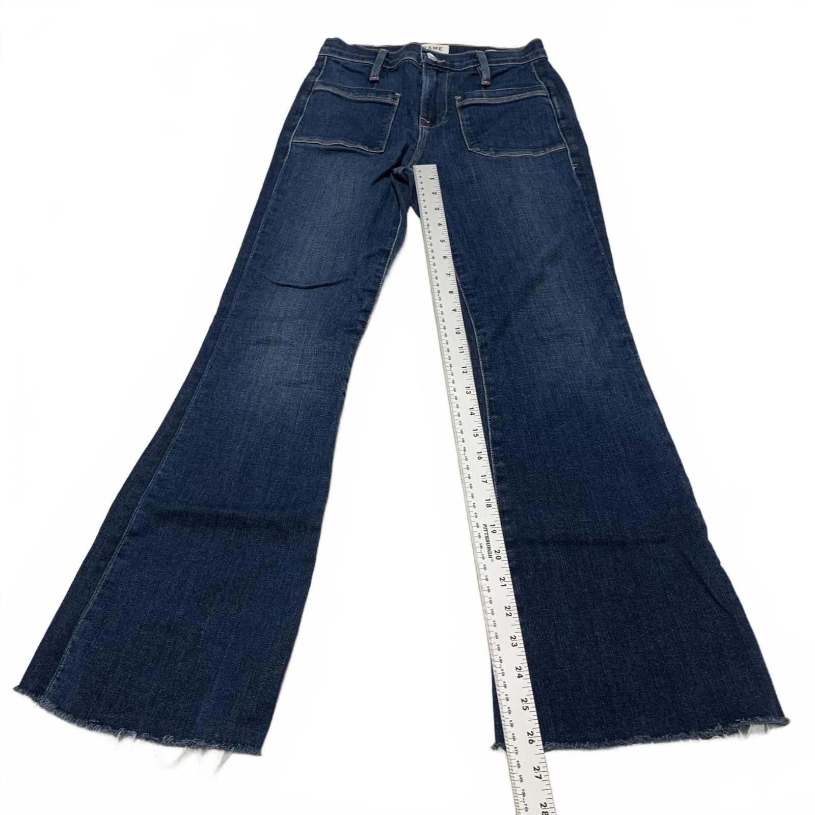 Frame FRAME Le Bardot Crop Flare Jeans Women 23 UK 4 Blue Denim Size 23" - 8 Thumbnail