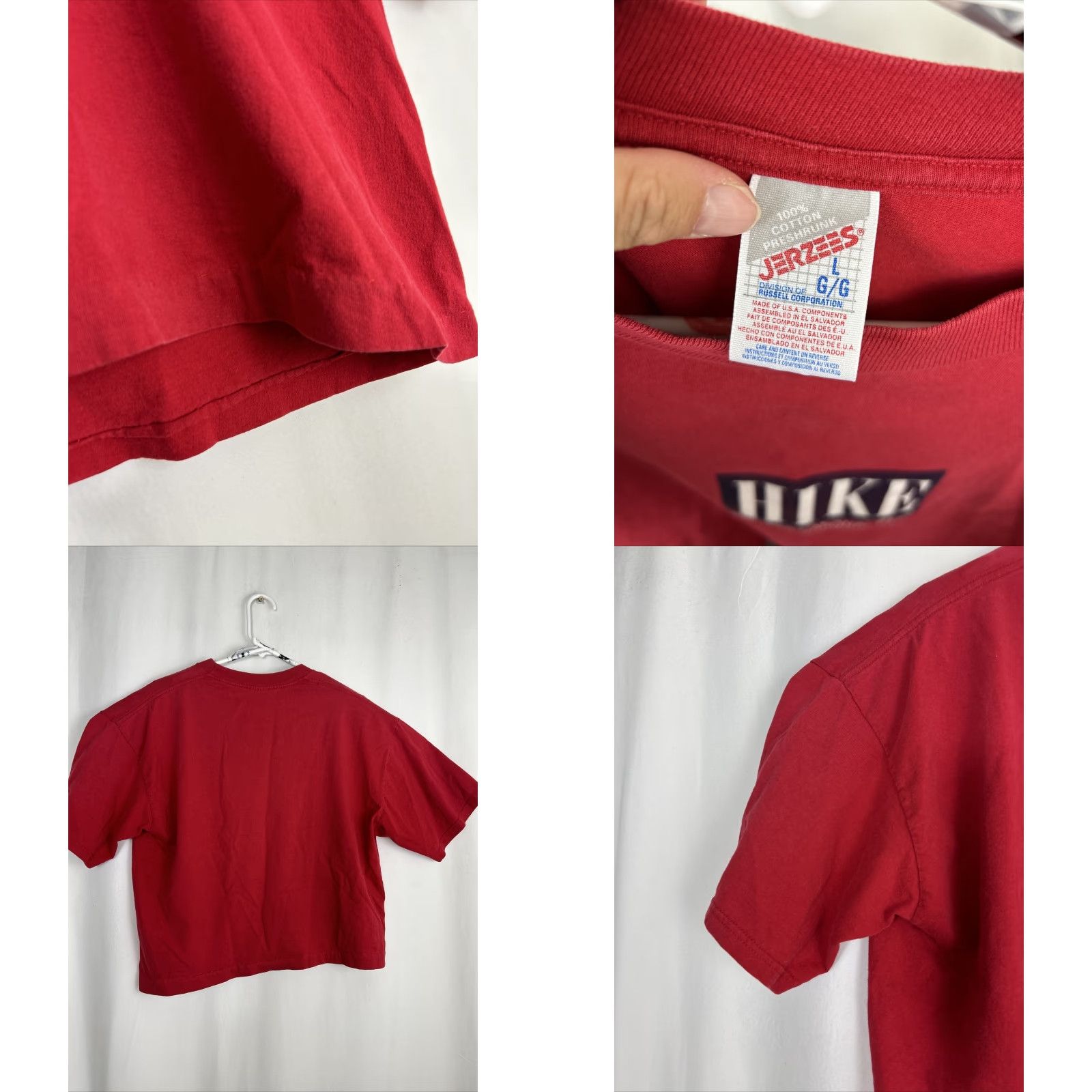 Jerzees VINTAGE Jerzees Red Cropped T Shirt Glacier National Park Womens L Shirt Short Sleeve 90s Mens? Size L / US 10 / IT 46 - 8 Thumbnail