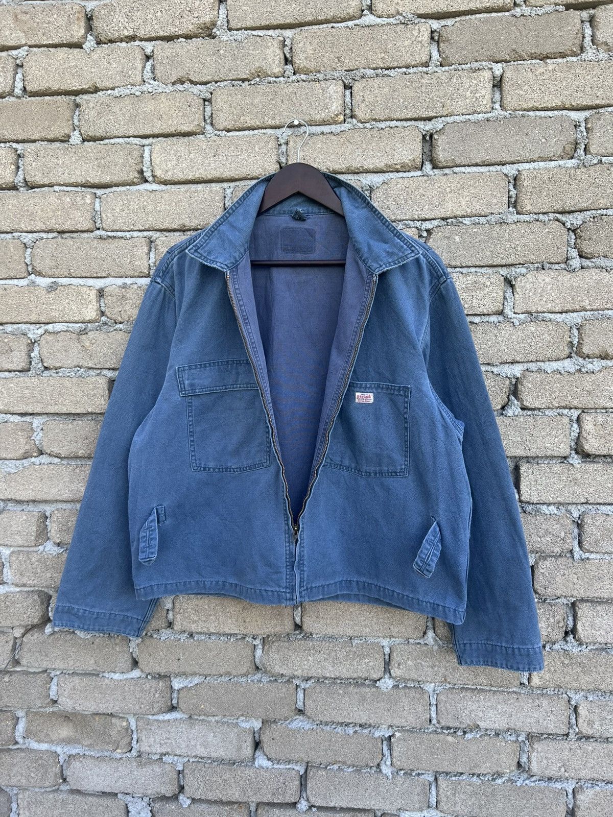 Japanese Brand Vintage Bartack Natural Denim Zipper Jacket Workwear Style Size US M / EU 48-50 / 2 - 5 Thumbnail