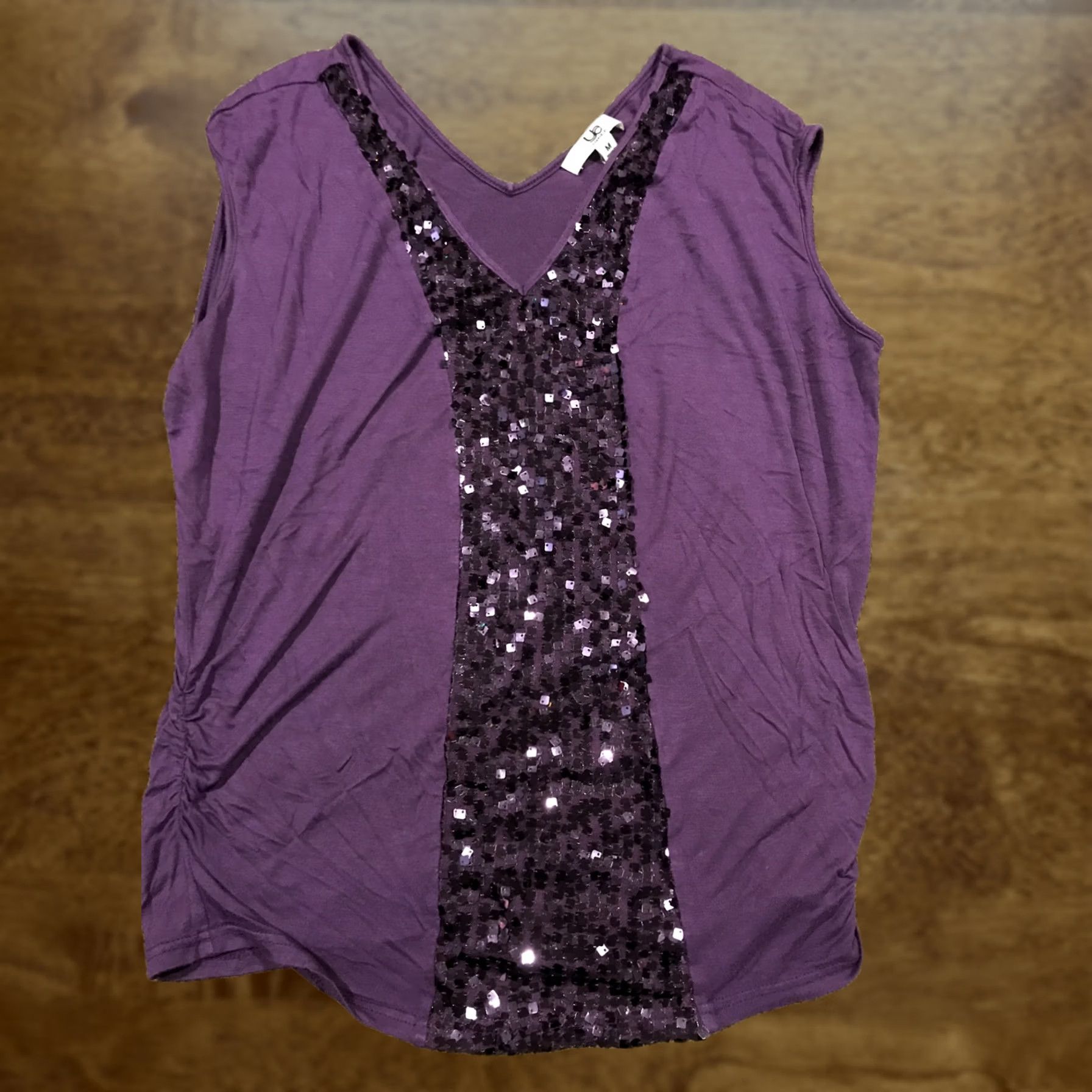 MISA Los Angeles ya los angeles Blouse Womens M Purple Sleeveless Shirt Stretch A41 Size M / US 6-8 / IT 42-44 - 1 Thumbnail