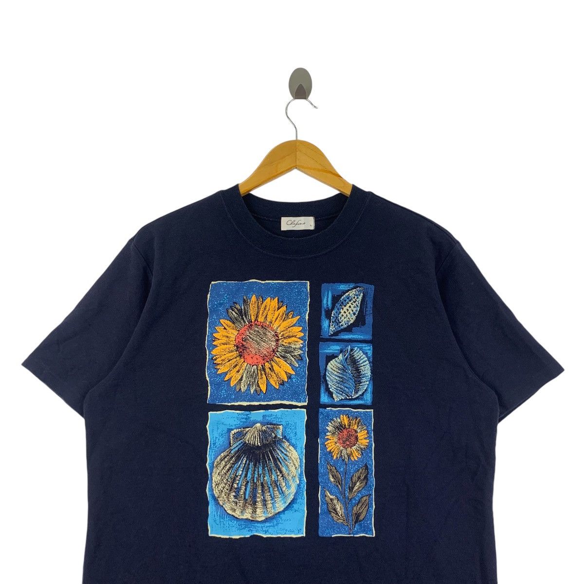 Vintage Vintage 90’ SUN FLOWER ART Painting Illustration Tee Shirt Size L / US 10 / IT 46 - 2 Thumbnail