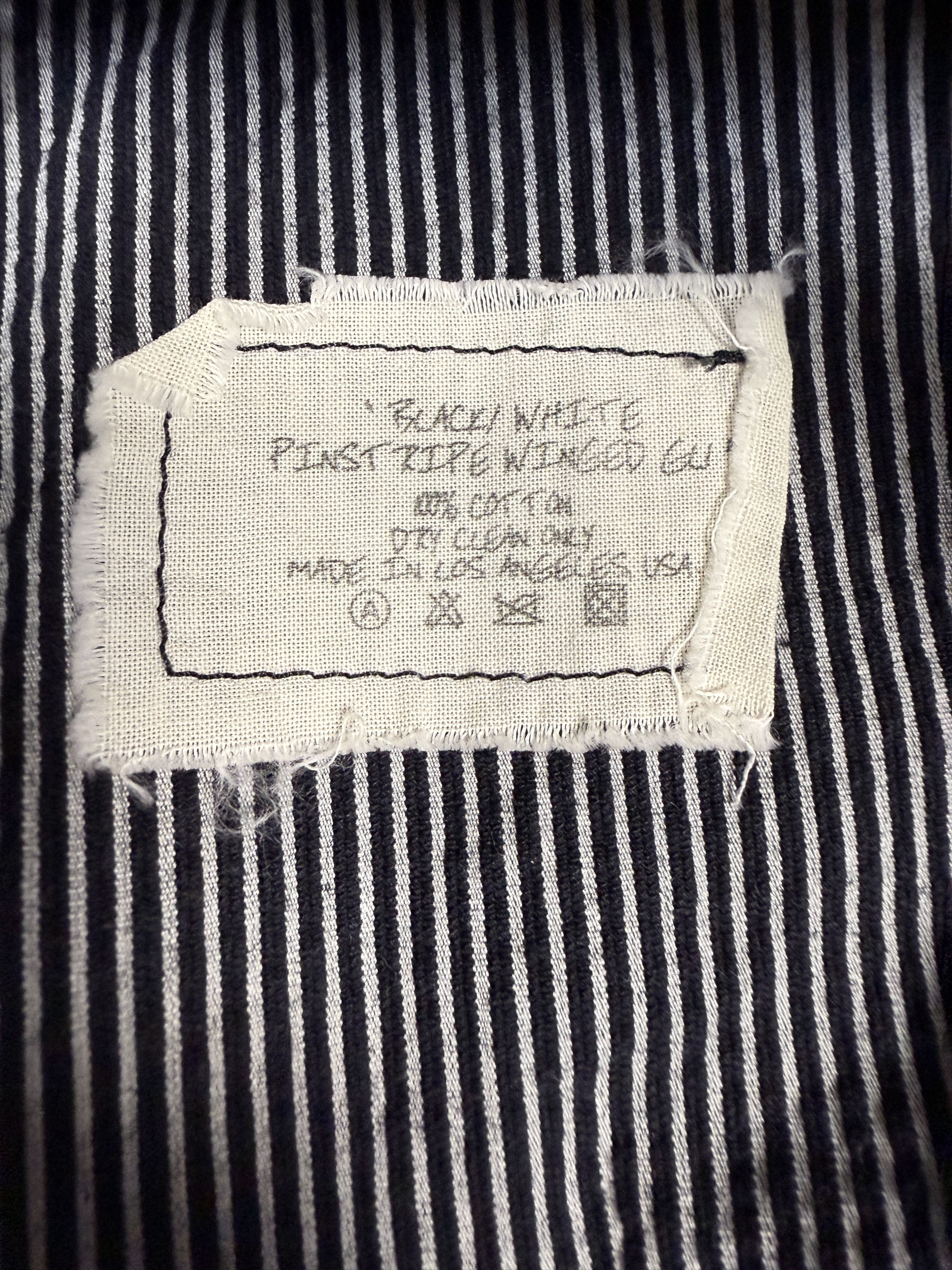 Greg Lauren $950 Greg Lauren Black/White Pinstripe Winged GL1 Size US L / EU 52-54 / 3 - 8 Thumbnail