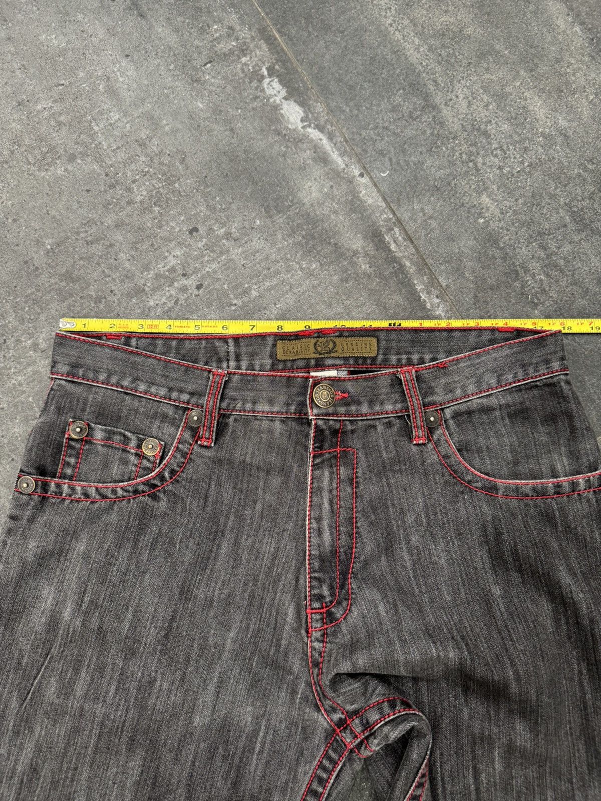 Southpole Vintage Y2K Design Lab Premium Black & Red Denim Pants 34x30 Size US 34 / EU 50 - 16 Thumbnail