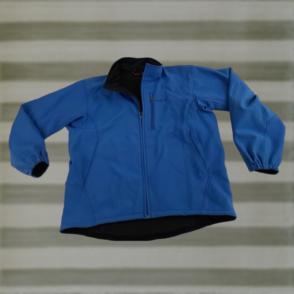Marmot VINTAGE Marmot Full Zip Softshell Nylon Fleece Lined Outdoor XL Jacket Blue Size US XL / EU 56 / 4 - 1 Thumbnail