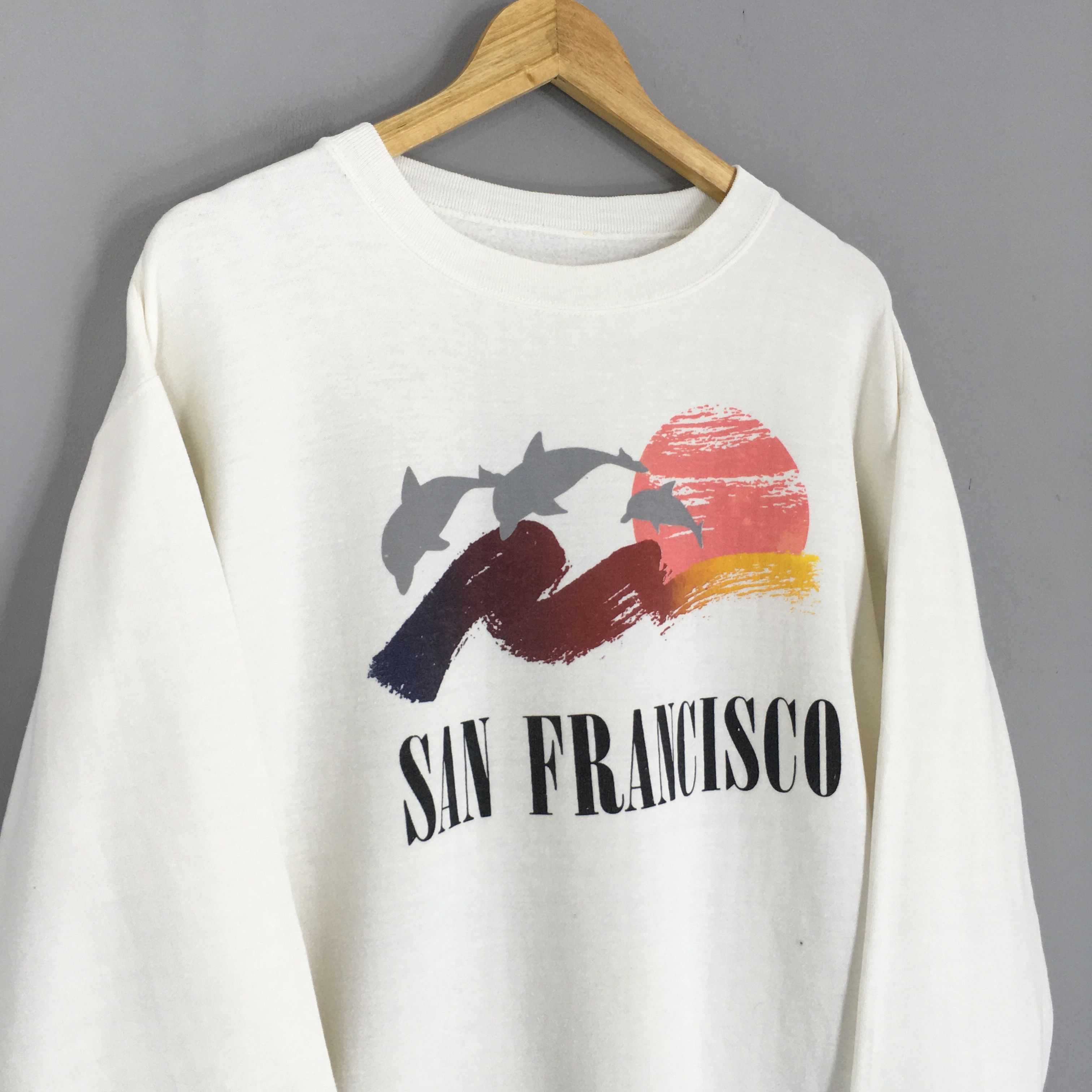 Vintage Vintage 90s San Francisco White Sweatshirt Large Size US L / EU 52-54 / 3 - 3 Thumbnail