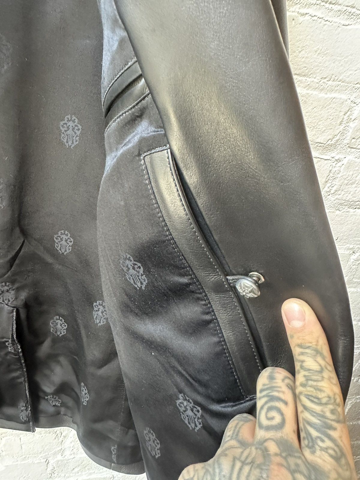 Chrome Hearts 3XL XXXL CHROME HEARTS 1 of 1 LEATHER PATCH JACKET BLAZER ! Size US XXL / EU 58 / 5 - 8 Thumbnail